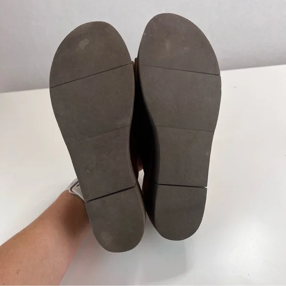 NAKED FEET FLOW in OTTER Platform Sandals Size 7M Slip-on Brown Leather - Picture 7 of 10